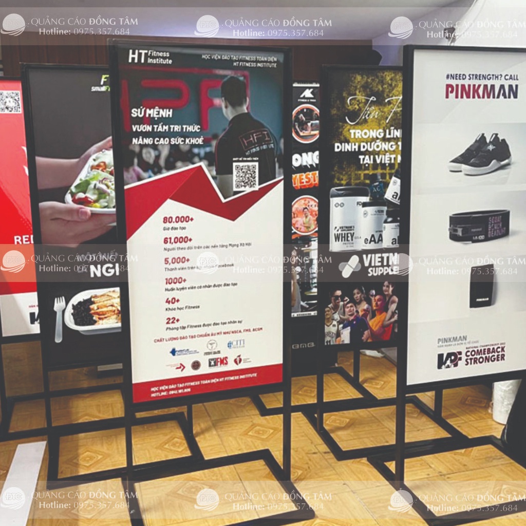 Standee sắt ngoài trời , kích thước hiển thị  60x120