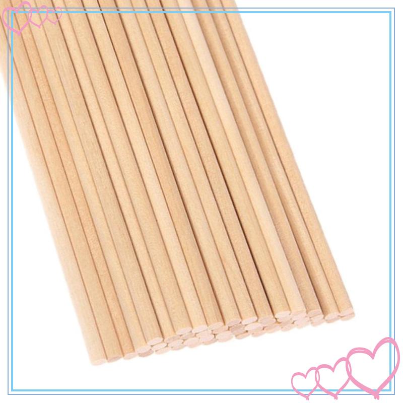 Set 50 Que Gỗ Tròn 10cm / 15cm / 20cm Đường Kính 5mm