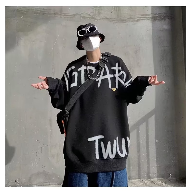 Áo Thun Tay Dài Cổ Tròn Dáng Rộng Thời Trang Cho Nam Giới size m-8xl