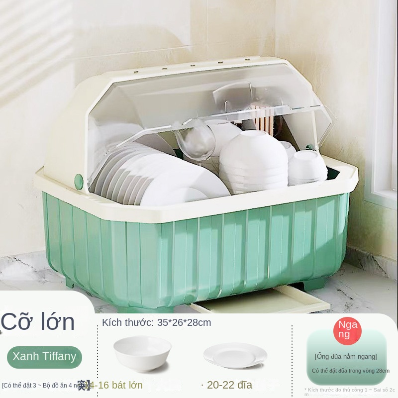 Giá Úp Chén Đĩa Ráo Nước Có Nắp Đậy Tiện Dụng Cho Nhà Bếp