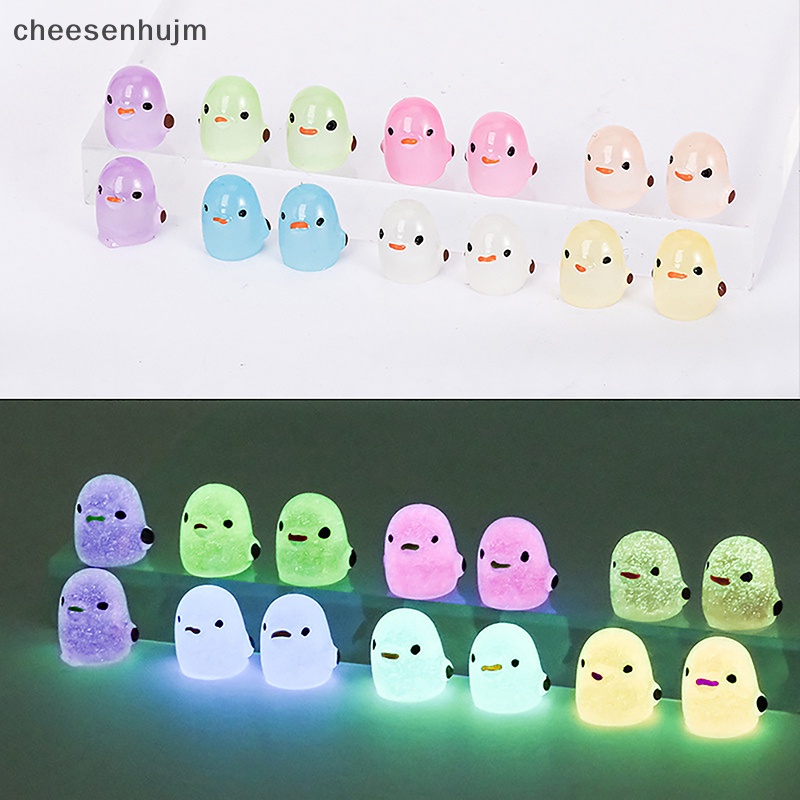 Cs Set 10 Đồ trang trí Gà Con mini Dạ Quang Trang Trí Tiểu Cảnh Nhà Búp Bê