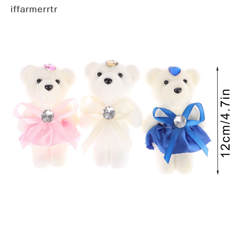 Set 10 Bó Hoa Gấu Bông 12cm Trang Trí Hoạt Hình Cho Tiệc Cưới / Sinh Nhật