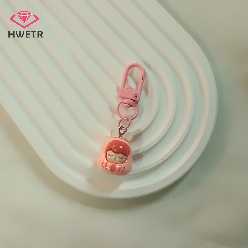 Móc khóa HWETR bằng resin hình hoạt hình dễ thương DIY trang trí túi xách / điện thoại di động cho học sinh