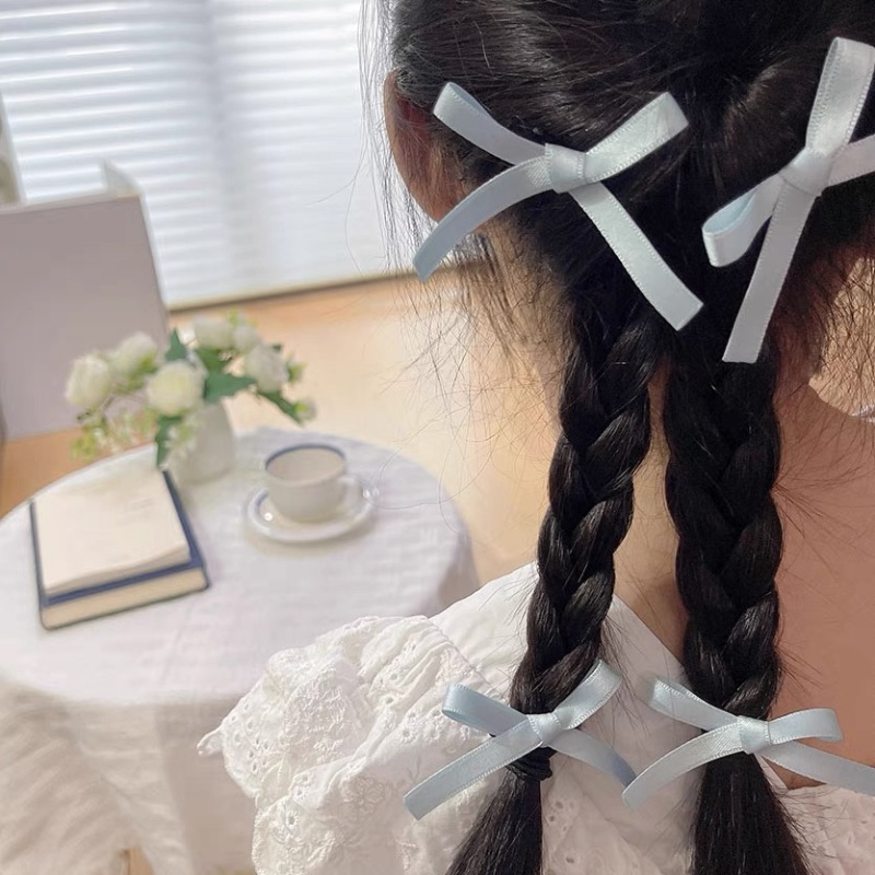 Set 2 Kẹp Tóc Nơ Ruy Băng Dễ Thương Thời Trang Hàn Quốc Cho Nữ