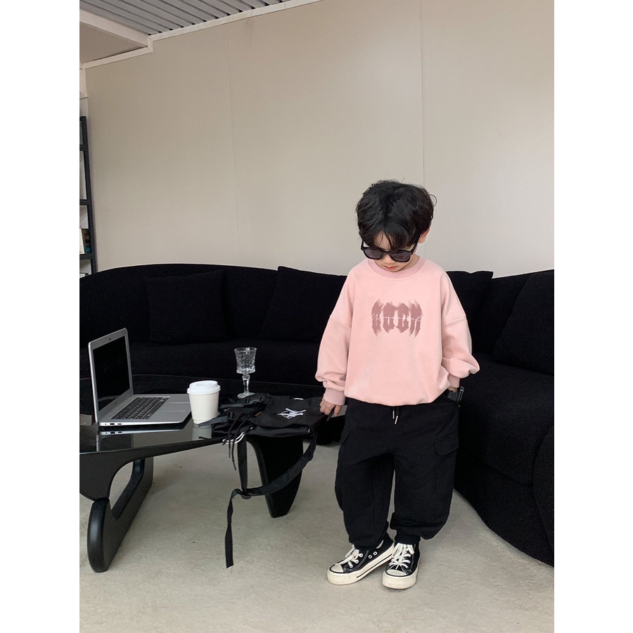 Áo Thun cotton Dài Tay Phong Cách Hàn Quốc Cho Bé 90-150cm