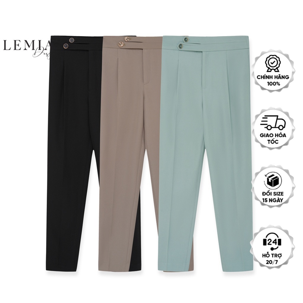 Quần Baggy Nữ 2 Cúc Chéo Cạp Dáng Công Sở Thời Trang By LEMIA Design - 22Q020
