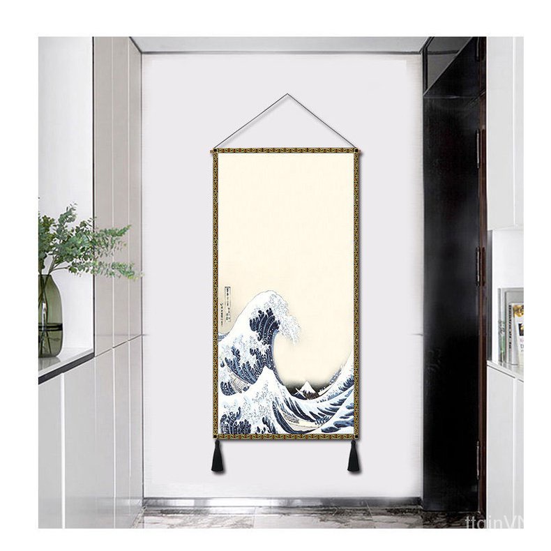 Tranh Treo Tường Trang Trí Hình Mèo May Mắn Phong Cách Nhật Bản xp79