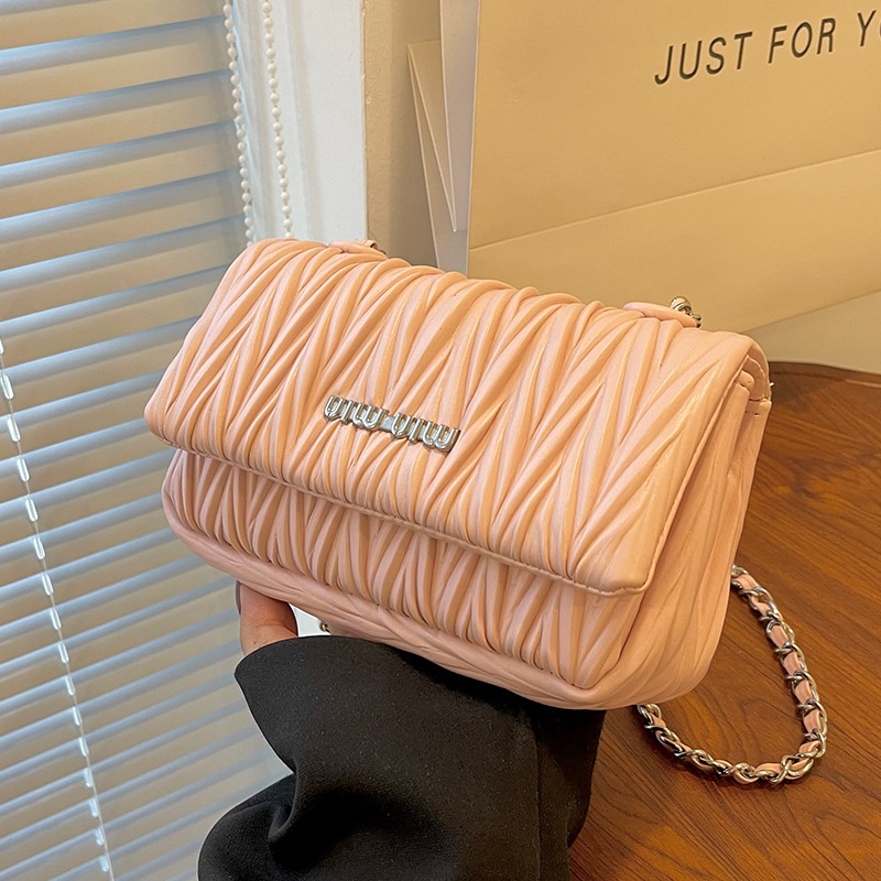 Túi Đeo Vai Hình Vuông Cỡ Nhỏ Đính Đá Phối Dây Đeo Sợi Xích Phong Cách niche Thời Trang Mới 2023