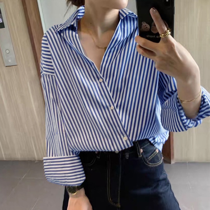 Zanzea Áo Sơ Mi Nữ Dài Tay Cổ Bẻ Thời Trang Hàn