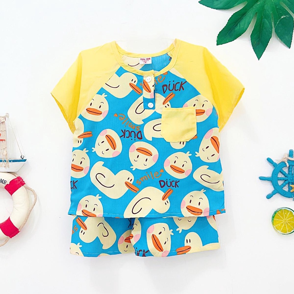 TOLEXINH  Bộ tay ngắn quần đùi phối màu bé trai - vải loại 1