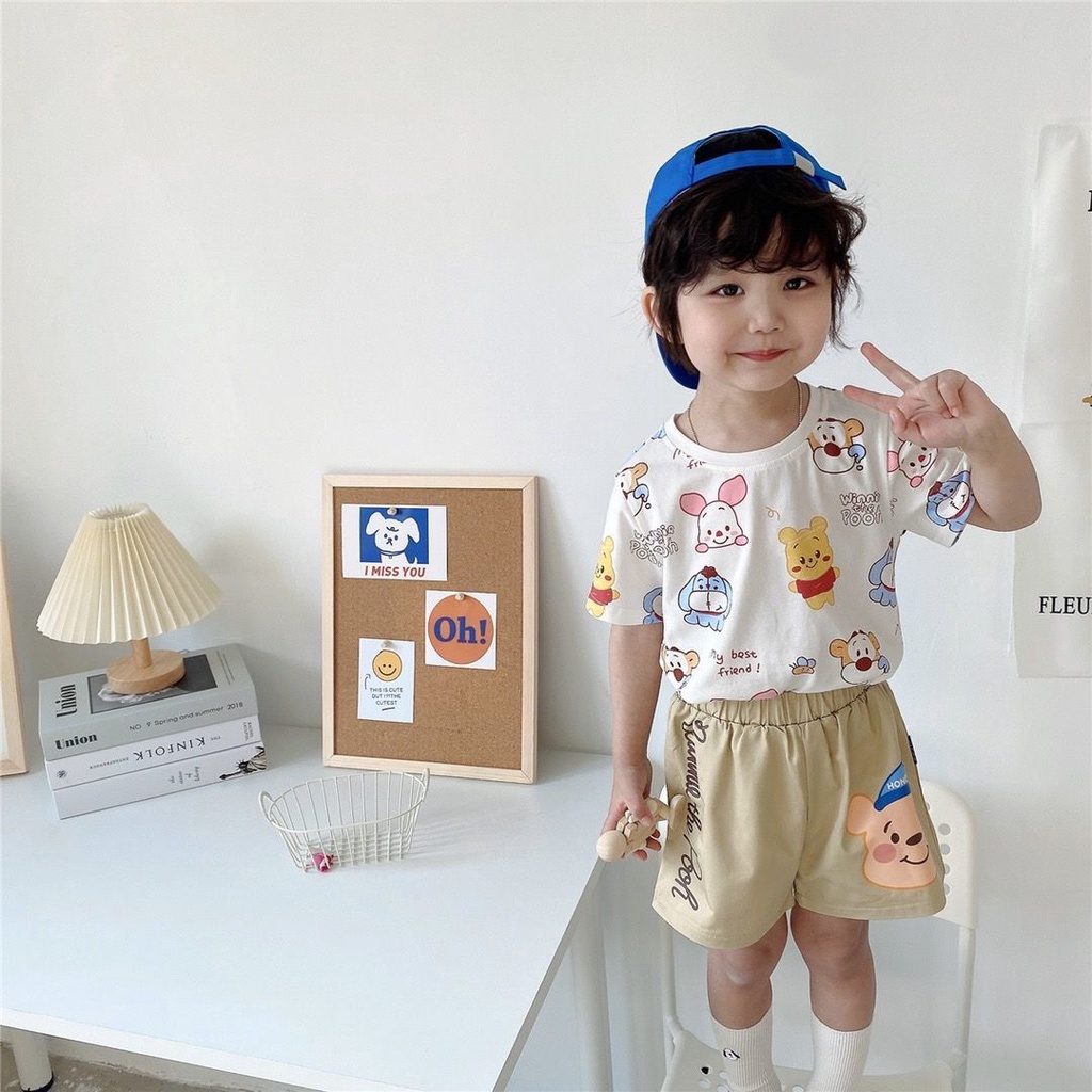 Áo Thun cotton Hàn Quốc Tay Ngắn In Họa Tiết Hoạt Hình Dễ Thương Thời Trang Mùa Hè 2023 Cho