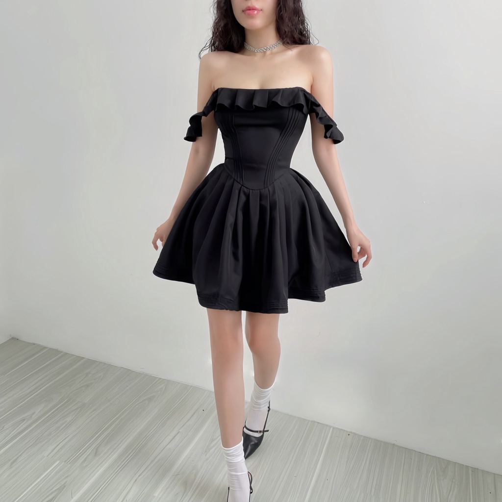 Đầm xòe trễ vai mini Emilyshop