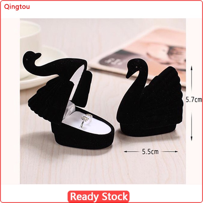 Hộp Đựng Nhẫn Cưới Hình Thiên Nga Xinh Xắn Giá Đỡ