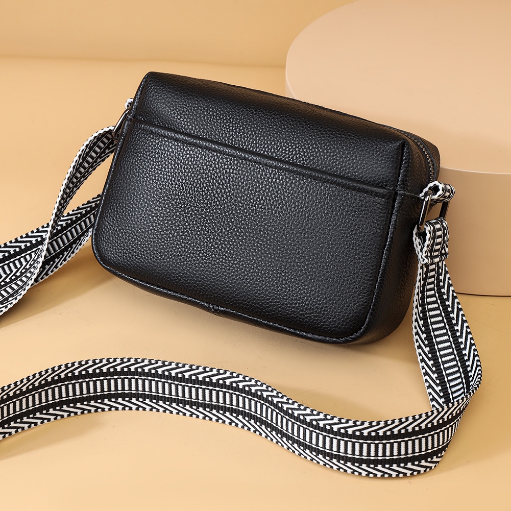 Túi Đeo Chéo Vuông Bằng Da Thật Có Khóa Kéo Đa Năng Thời Trang Cho Nữ