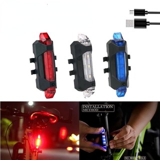 ESLNF Đèn LED Cảnh Báo An Toàn Gắn Đuôi Xe Đạp Có Thể Sạc Lại Bằng Cổng USB Chống Thấm Nước