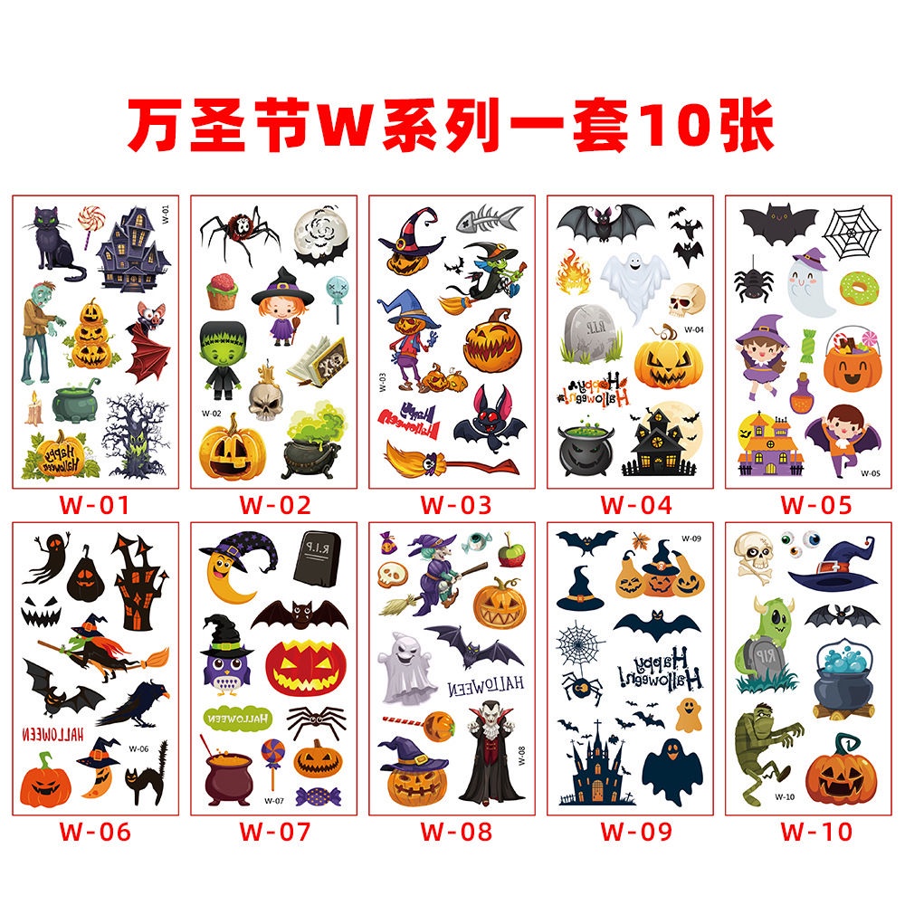 Miếng Dán Hình Xăm Hoạt Hình Dễ Thương Chống Nước Trang Trí halloween Cho Trẻ Em