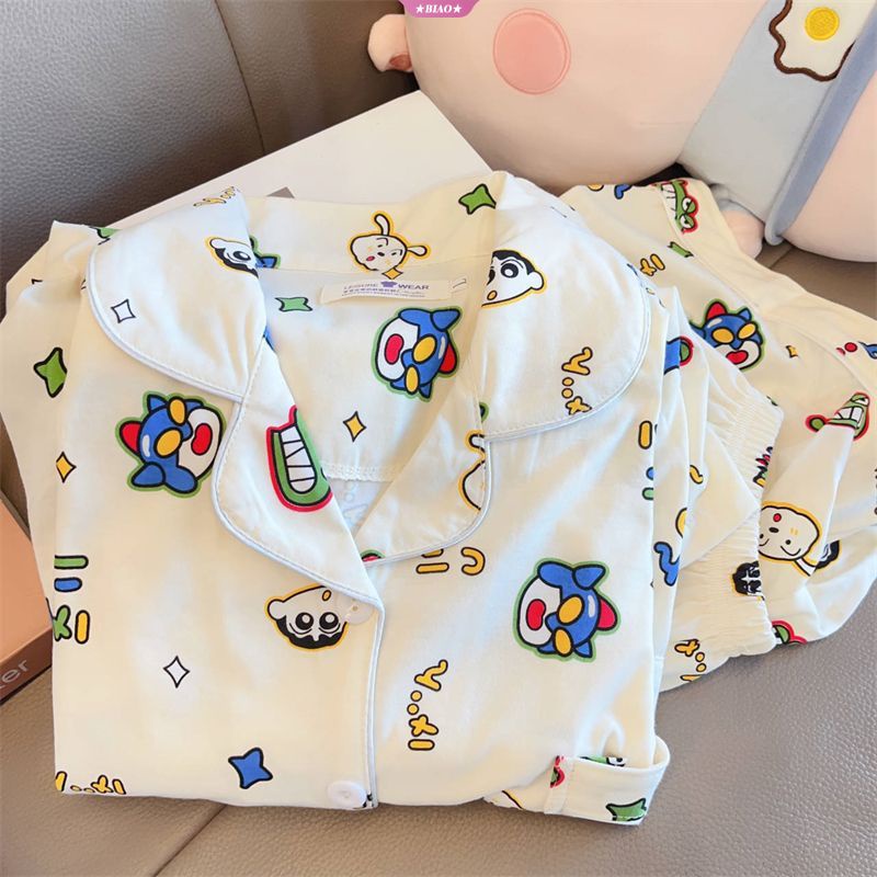 Bộ Đồ Ngủ Ngắn Tay In Hoạt Hình shin-chan Cho Nữ