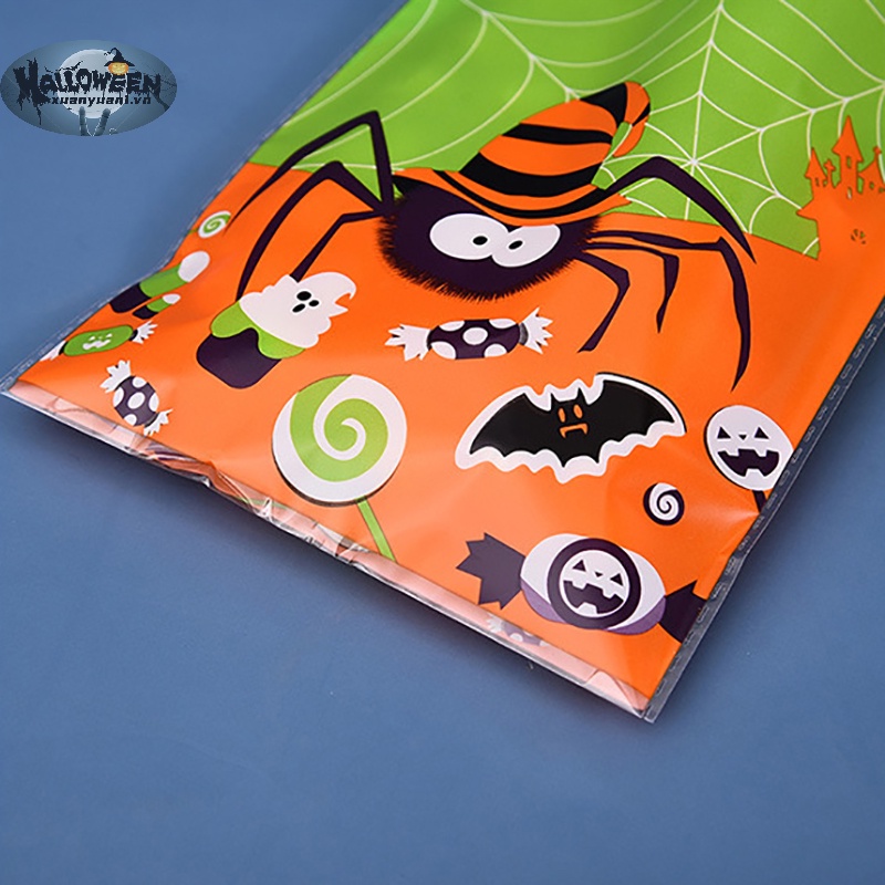 Set 50 Túi Nhựa Đựng Kẹo Phong Cách halloween Độc Đáo