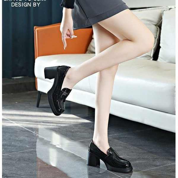 Giày Cao Gót Mũi Vuông Chống Thấm Nước Thời Trang Mùa Thu 2023 Phong Cách Âu Mỹ Cho Nữ