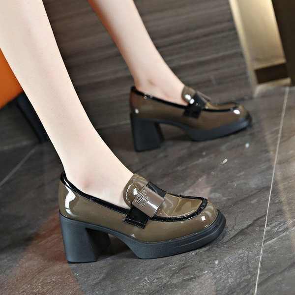 Giày Cao Gót Mũi Vuông Chống Thấm Nước Thời Trang Mùa Thu 2023 Phong Cách Âu Mỹ Cho Nữ