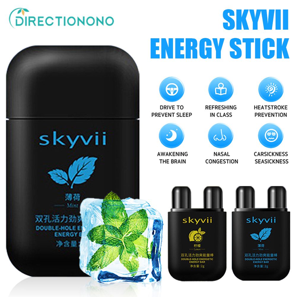 Skyvii Vitality Chống ngủ Năng lượng Thuốc hít mũi Gan Hai lỗ Thanh làm mới Chống buồn ngủ Thành phần tự nhiên Không độc hại Di động DIRE
