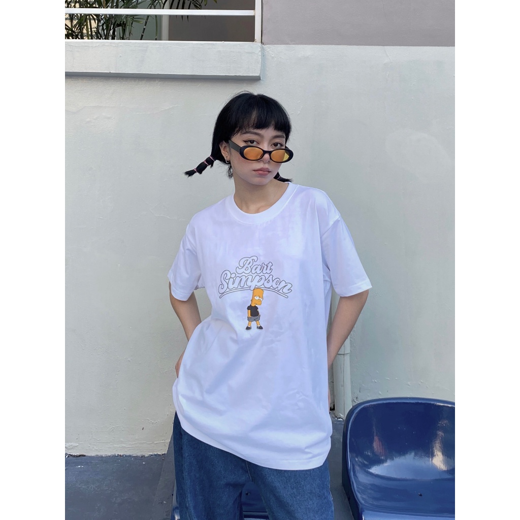 Áo Thun Unisex BOO Dáng Regular In Logo The Simpsons Và Nhân Vật Bart BZL