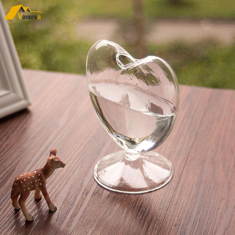 Bình Hoa Thủy Tinh Trong Suốt Hình Trái Tim Dùng Trang Trí Bàn Ăn