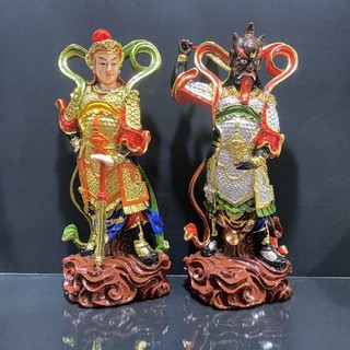 Bộ tượng tiêu diện hộ pháp cao 45 cm áo giác vàng - áo giác bạc bảo ngọc tâm linh