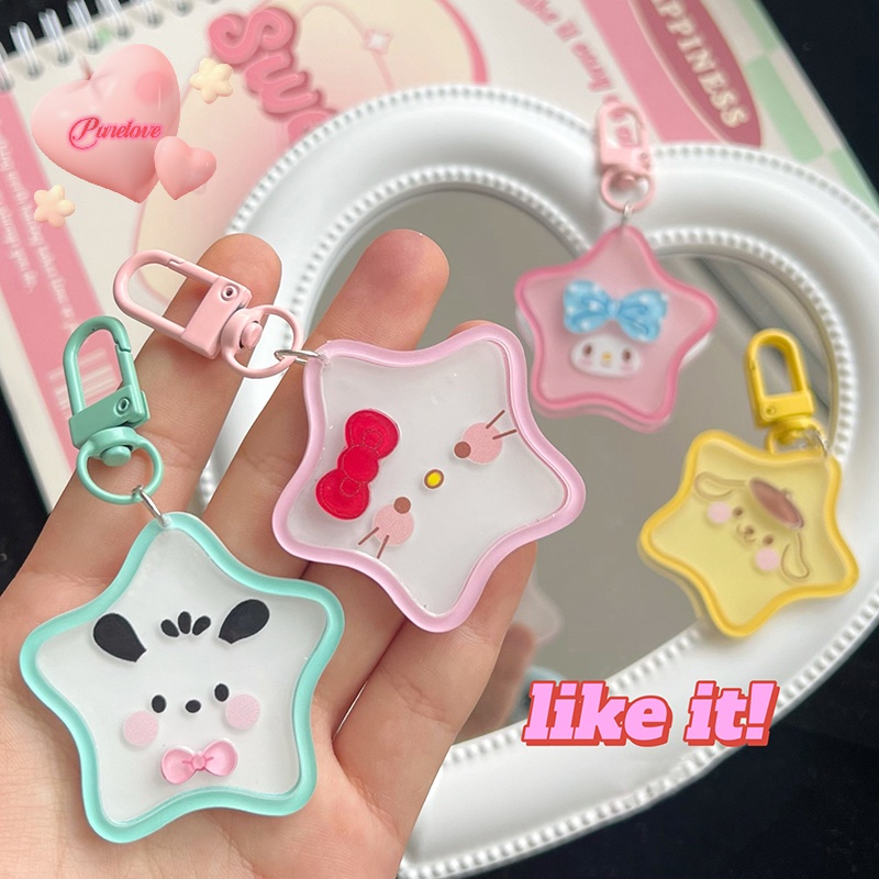 Móc Khóa Hình sanrio Và Ngôi Sao Bằng acrylic Xinh Xắn Mới
