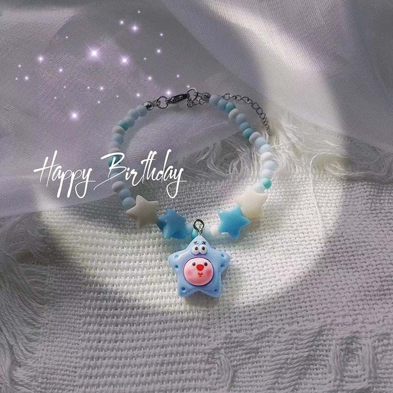 Loopy ruby Vòng Tay Xỏ Hạt Đơn Giản Mặt Ngôi Sao Hoạt Hình Dễ Thương Cho Bạn Gái