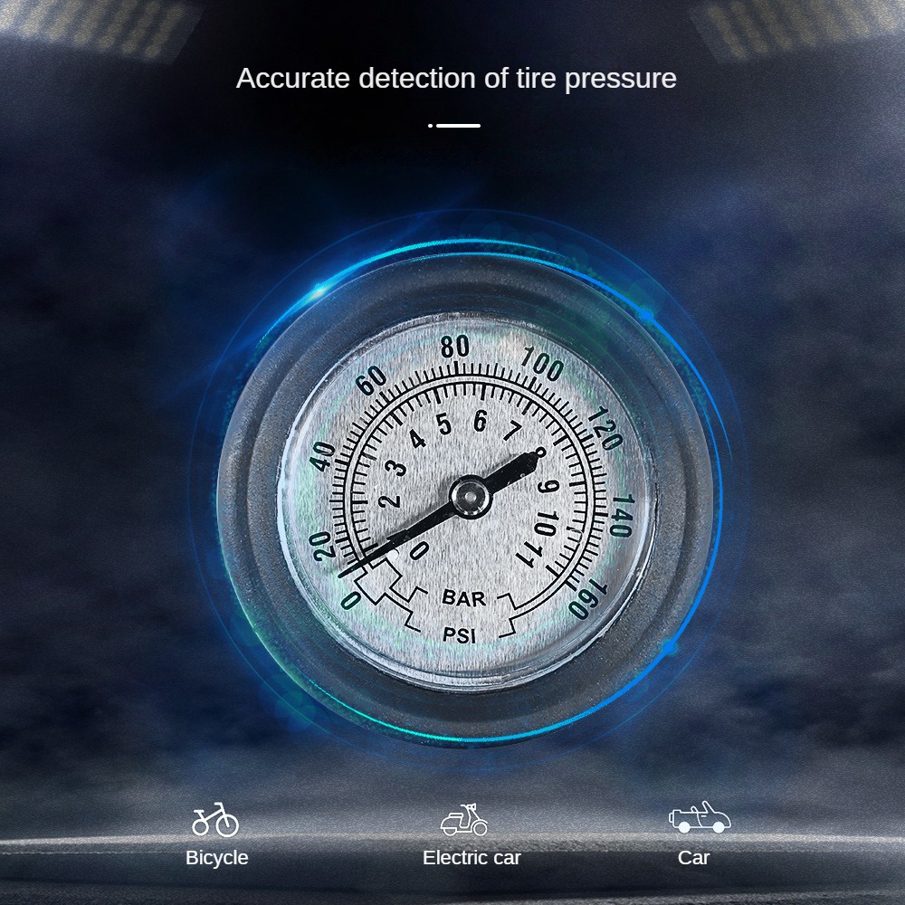 Bước lên máy bơm cao áp Mini Xe đạp di động Xe đạp điện Máy bơm hơi xe máy Máy bơm chân mới đa chức năng