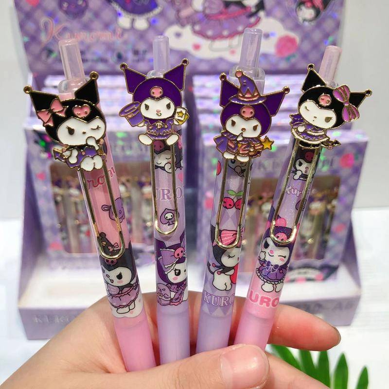 Set 6 Bút Mực gel Ngòi 0.5mm Bằng Hợp Kim Nhôm Hình sanrio Dễ Thương Làm Quà Tặng Cho Học Sinh