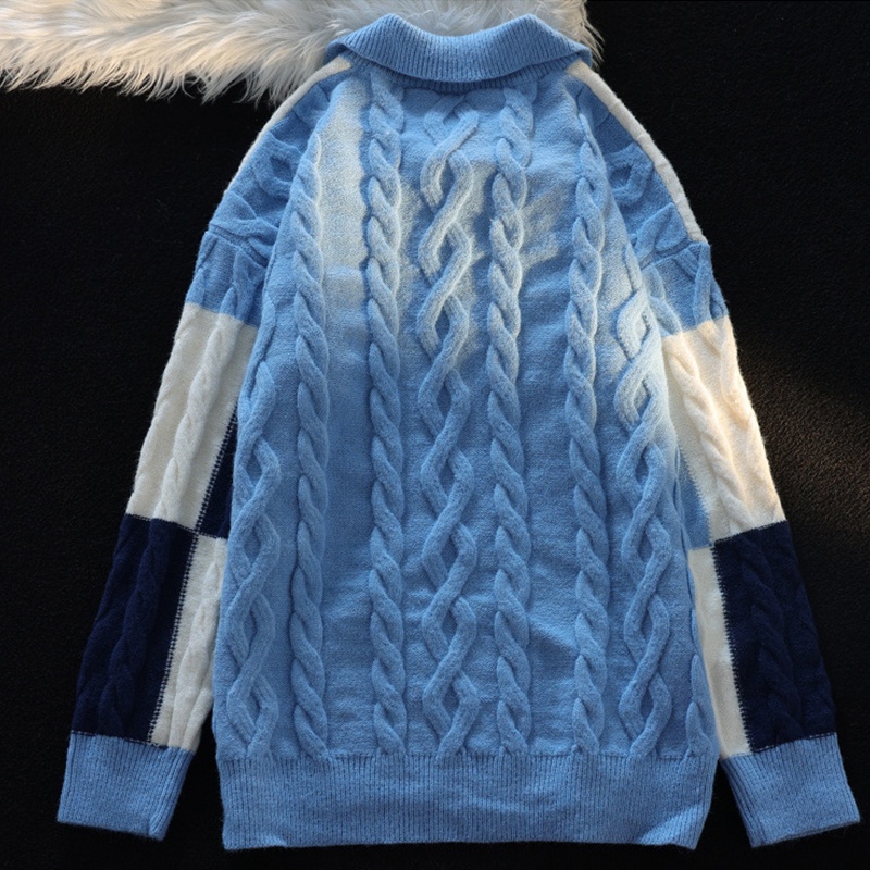 Aokang Áo sweater Dệt Kim Kẻ Sọc Dáng Rộng Cổ Bẻ Xếp Nếp Phong Cách Hàn Quốc Thời Trang Cho Nam