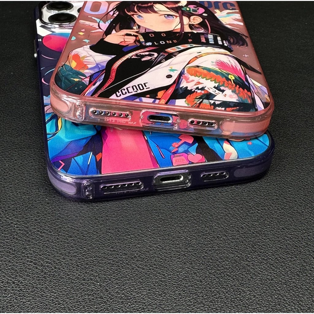 Iphone Ốp Điện Thoại Túi Khí Chống Sốc Hình Cô Gái Dễ Thương Cho iphone 14promax 14 13 13promax 12 12promax 11