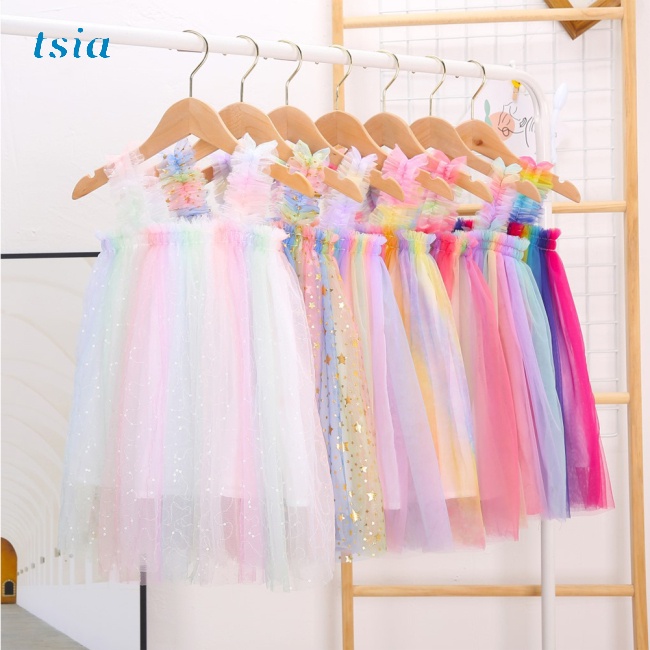 Đầm cotton Phối Lưới Nhiều Màu Sắc Cho Bé Gái 0-5 Tuổi