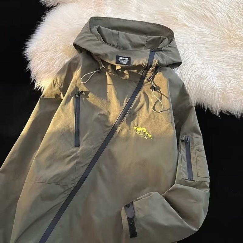 Deukio Áo Khoác Thể Thao Có Mũ Trùm Dáng Rộng Hợp Thời Trang Cho Nam