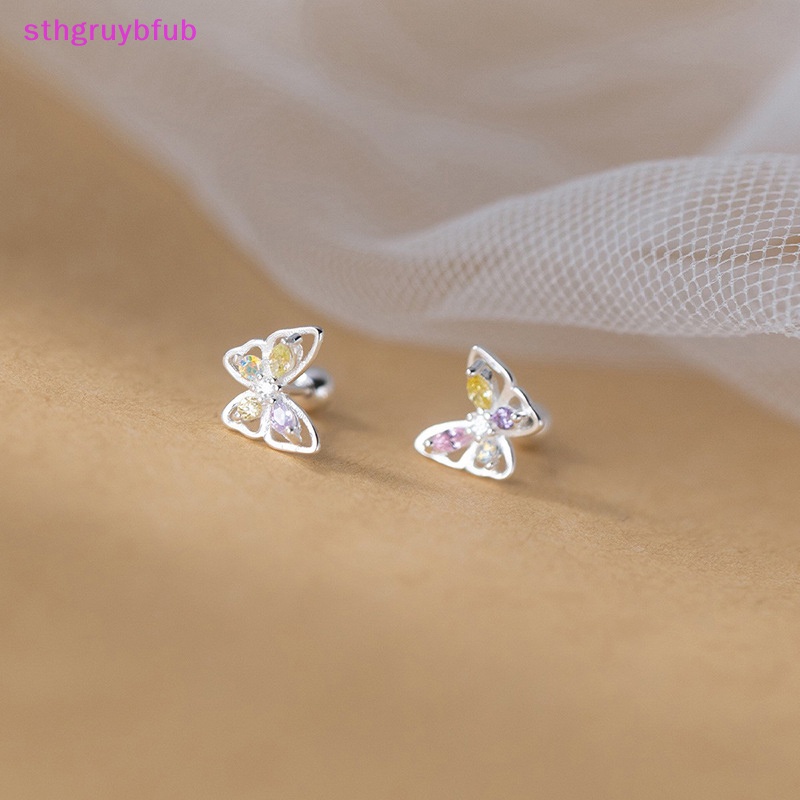 Sthb 1 Đôi Bông Tai Xỏ Lỗ Hình Bướm Đính Kim Cương Màu Sắc Dành Cho Nữ vn