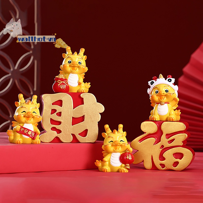 Tượng Rồng Trung Hoa 2024 Trang Trí Bảng Điều Khiển Xe Hơi