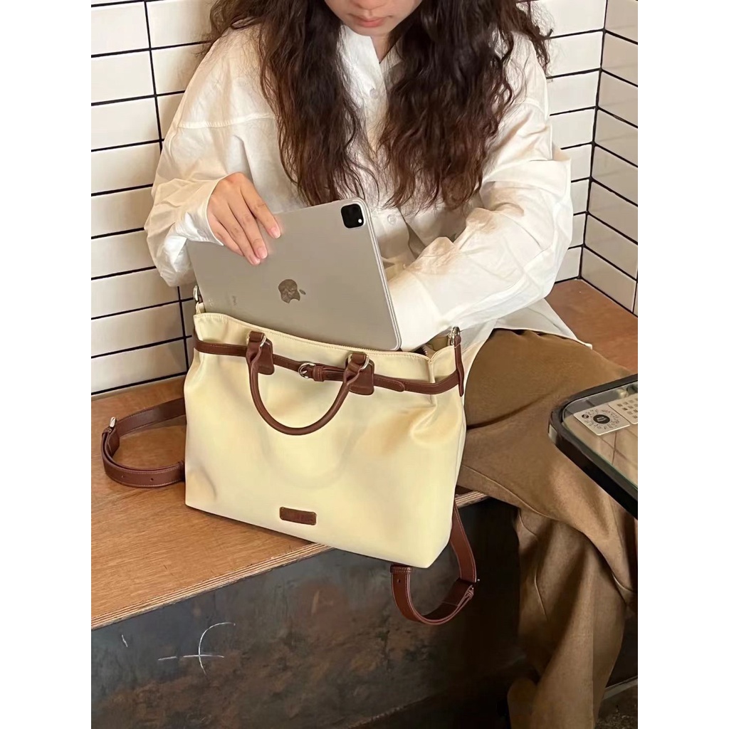 Túi tote Da Mềm Hai Dây Bản Lớn Phong Cách Mới Mùa Thu Cao Cấp Kết Cấu niche Chính Hãng Dành Cho Bạn NữĐồ Chơi haobing Boutiquing boutiqu