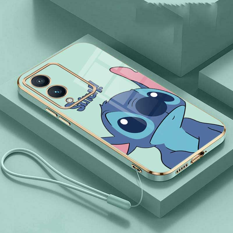 Ốp Điện Thoại Viền Vuông In Hoạt Hình stitch Cho vivo y17s y17 y12 y15 y11 y19