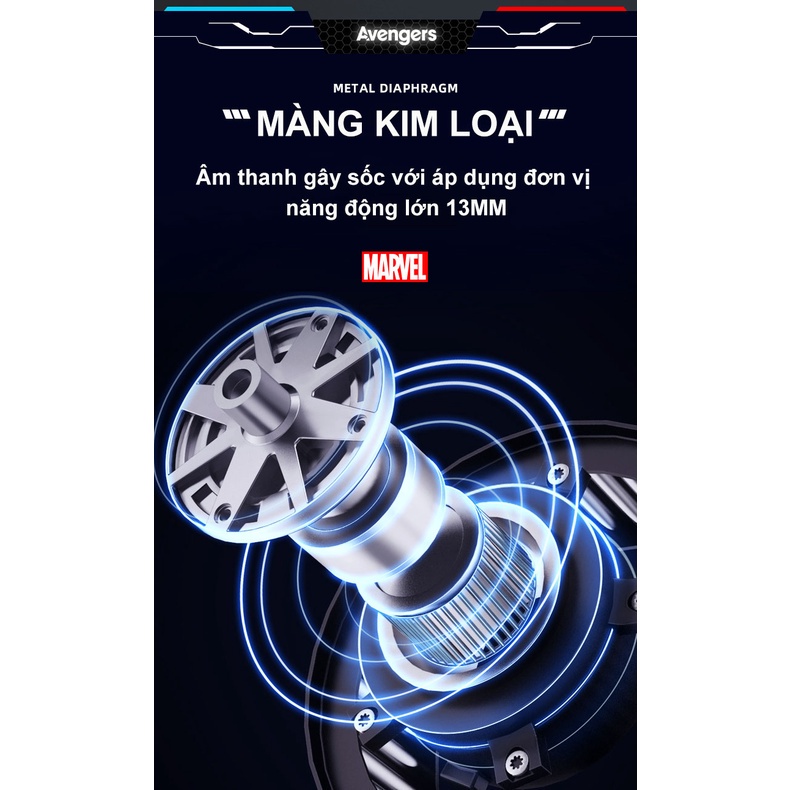 Tai Nghe DISNEY, MARVEL Bluetooth 5.3 Có Mic, Hai Chế Độ Phát Nhạc BTMV21, Bảo Hành 1 Đổi 1