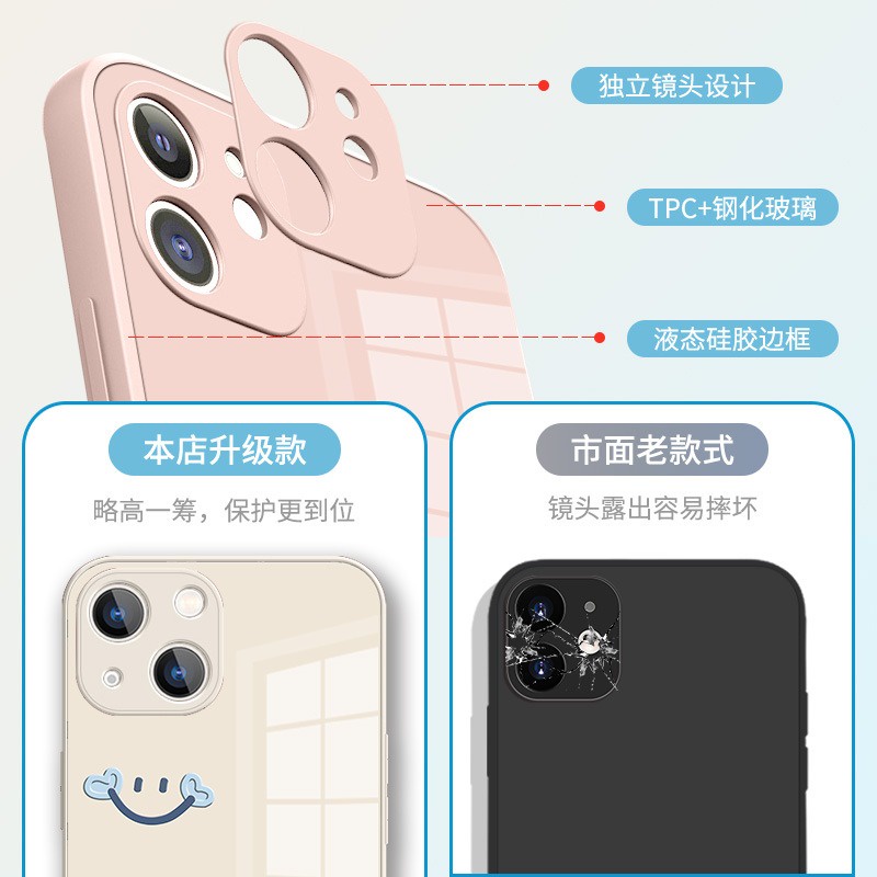 Ốp Điện Thoại In Hình Mặt Cười Đơn Giản Cho iphone 1413promax 12 Mini 11 7 8plus xsmax
