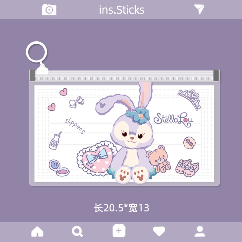 Túi zip gấu dâu hoạt hình cute, túi đựng bút, đựng đồ cá nhân lụa mờ có khóa kéo