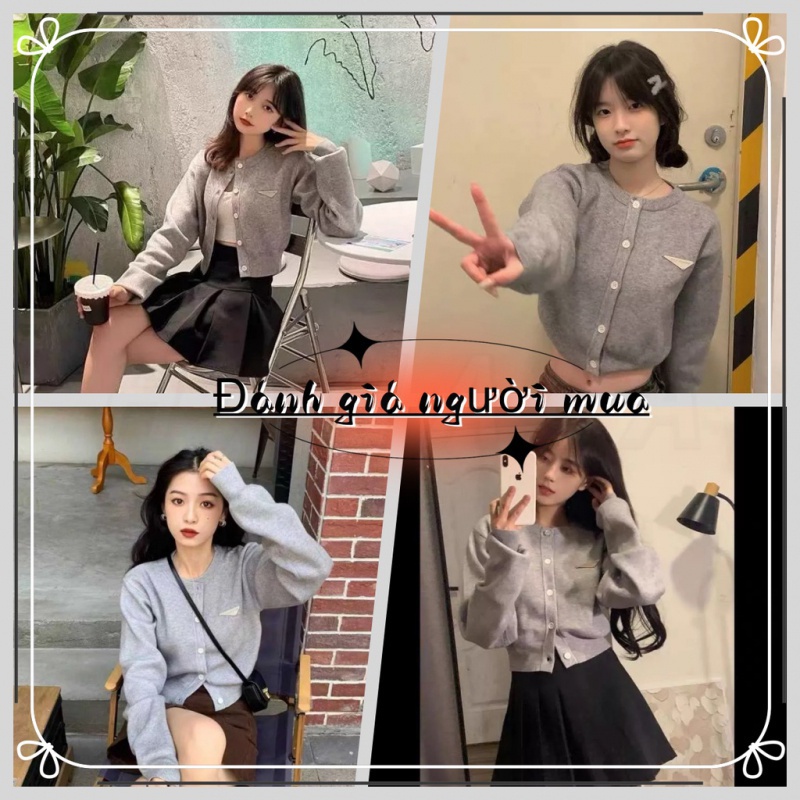 Áo Khoác cardigan Áo cardigan len sweater Áo thu đông Dệt Kim Màu Đen Dáng Ngắn Thời Trang Thu Đông 2023 Cho Nữ