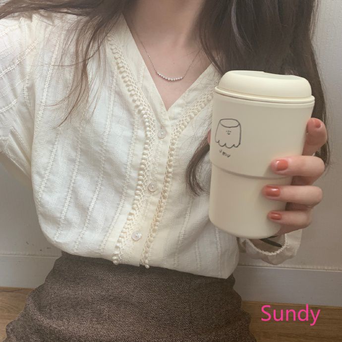 Áo Sơ Mi Tay Dài Cổ Chữ v Thời Trang Cho Nữ