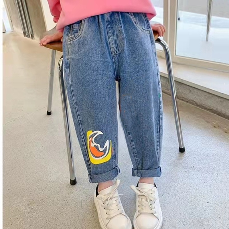 Quần Jean Dài 90-140cm Thời Trang Xuân Thu Cho Bé Gái