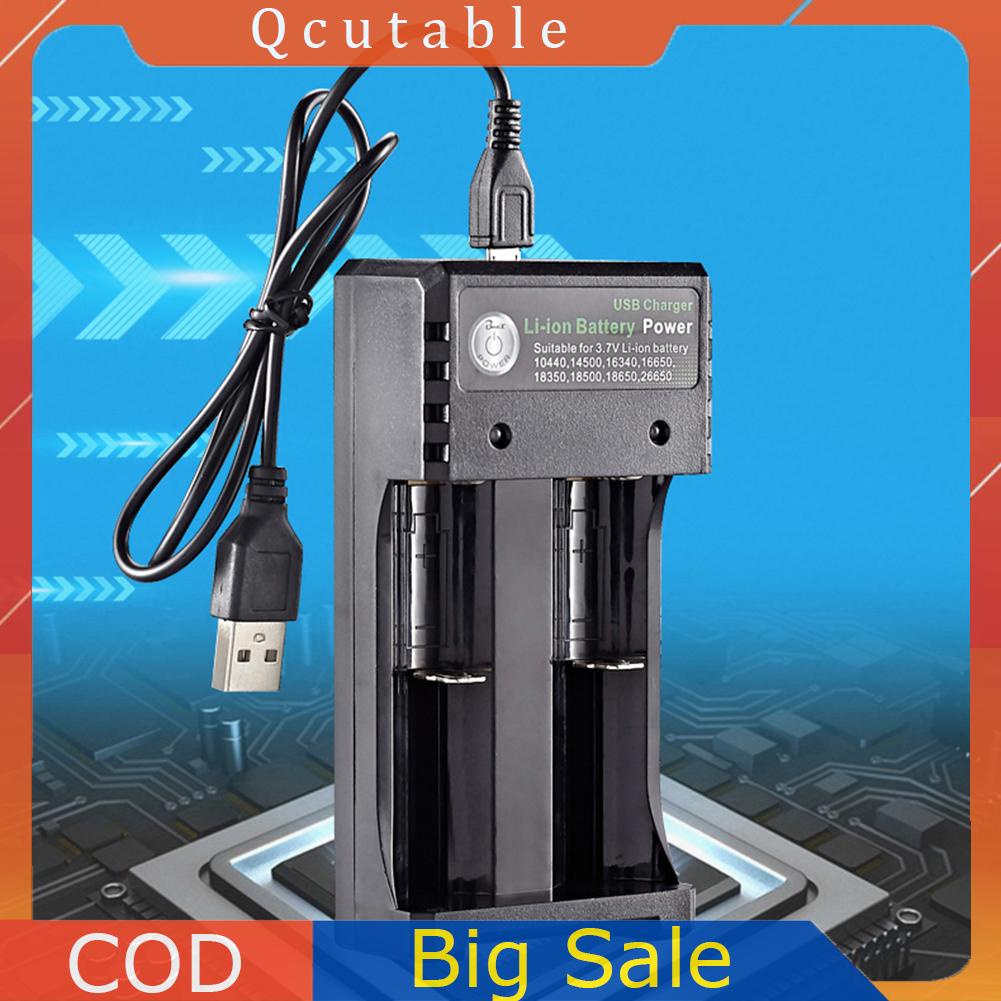 Bộ Sạc Pin Nhanh 2 Ngăn 3.7v 1a / 2a Cho 18650 10440 14500Vn