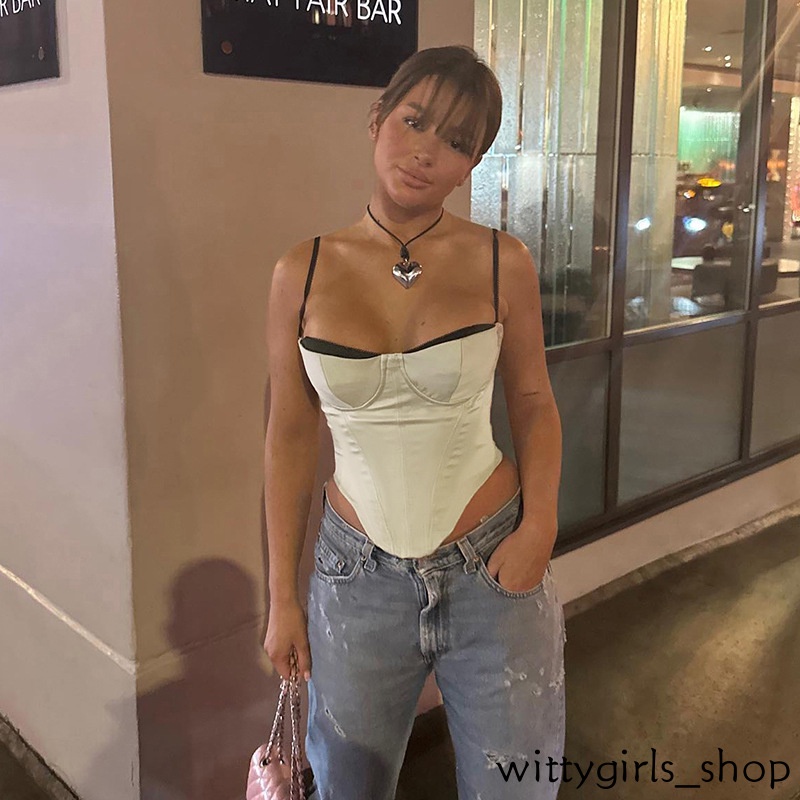 Cửa Hàng Wittygirls_Bộ Hàng | Màu Sắc Áo tank top Phối Màu Tương Phản Thời Trang Đường Phố Cá Tính