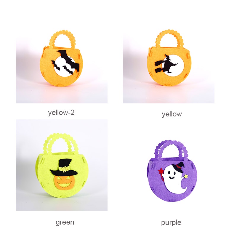Imelon Túi tote Đựng Kẹo Hình Bí Ngô halloween Bằng Vải Không Dệt Làm Thủ Công Cho Bé