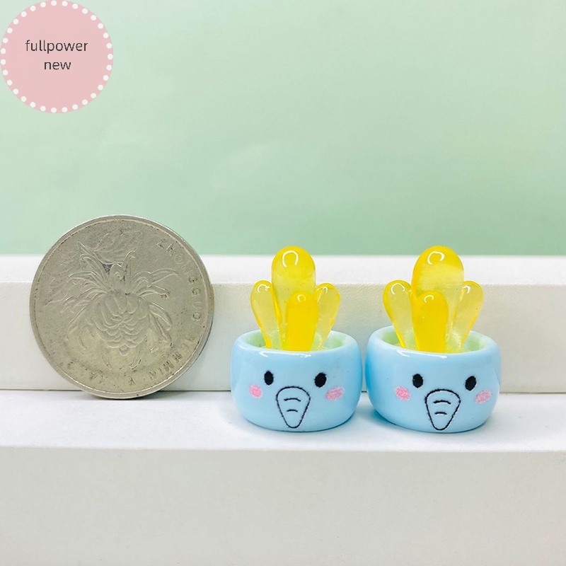 Fullpowernew Chậu Cây Nhựa Phát Quang mini Trang Trí Nội Thất Nhà Búp Bê vn